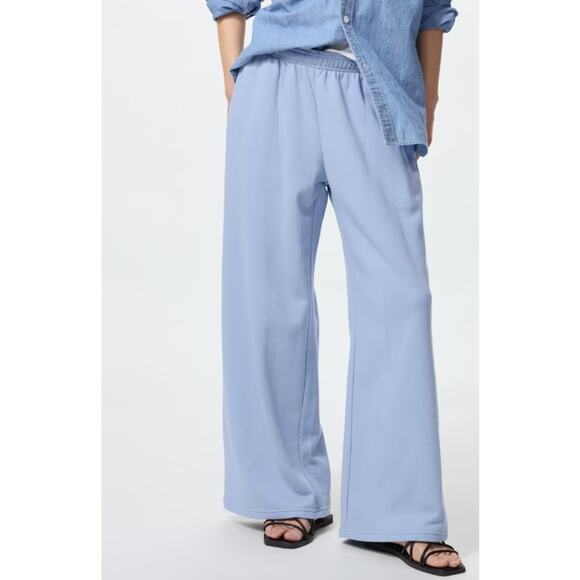 Uniqlo Wide Cotton Blend Sweatpants in 61 Blue - Picture 1 of 8